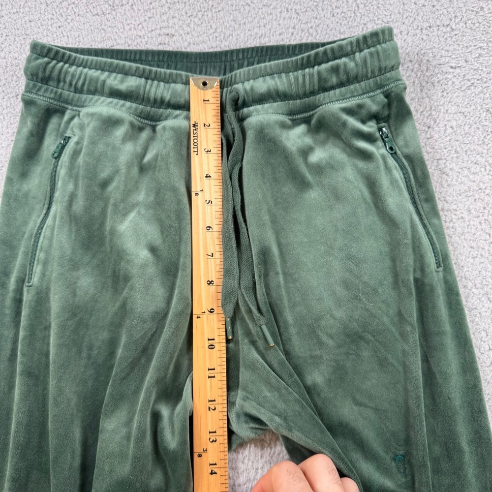 Aerie Offline Velour Jogger Pants Green Womens M Waist Drawstring Zip Pockets - Picture 5 of 9